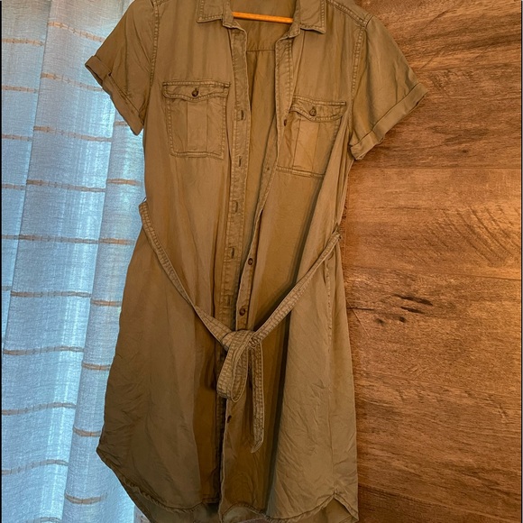 Ligth Green Army dress, size Large - Picture 3 of 3